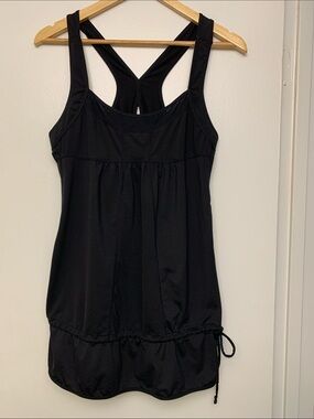 Zella Black Racerback Athletic Tank with Drawstring Hem Medium breathable light